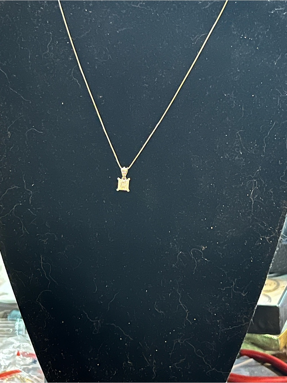 Sterling silver princess cut Mossanite necklace